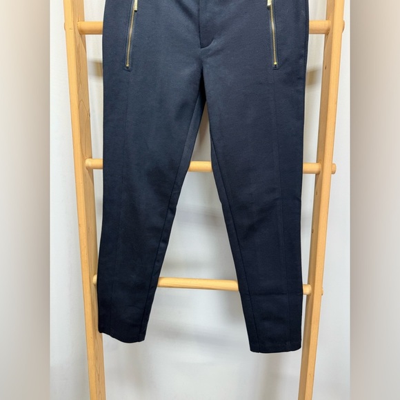 MICHAEL KORS Navy blue skinny with gold zipper accent pants size 10 - Picture 5 of 14